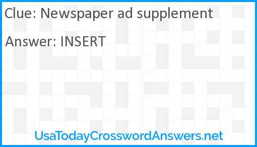 Newspaper ad supplement Answer