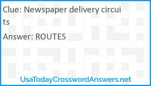 Newspaper delivery circuits Answer