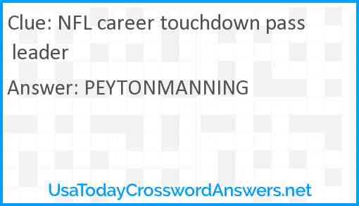 NFL career touchdown pass leader Answer