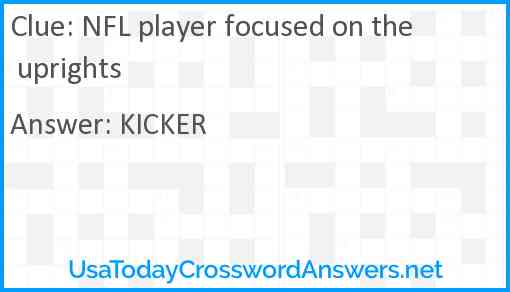 NFL player focused on the uprights Answer