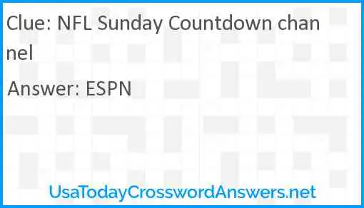 NFL Sunday Countdown channel Answer