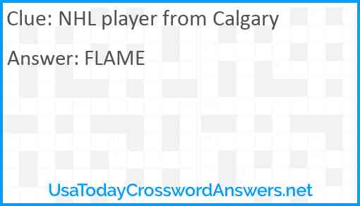 NHL player from Calgary Answer