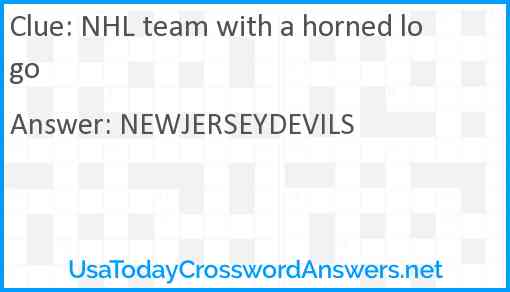 NHL team with a horned logo Answer