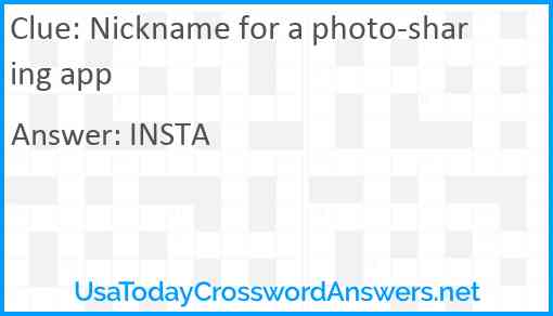 Nickname for a photo-sharing app Answer