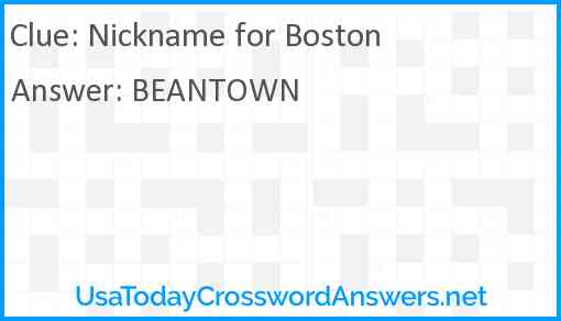 Nickname for Boston Answer