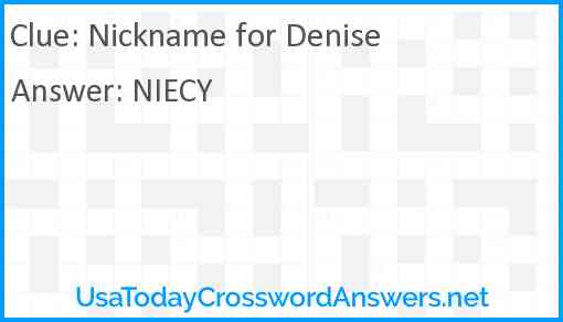Nickname for Denise Answer