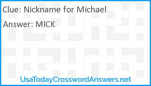 Nickname for Michael Answer