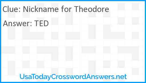 Nickname for Theodore Answer