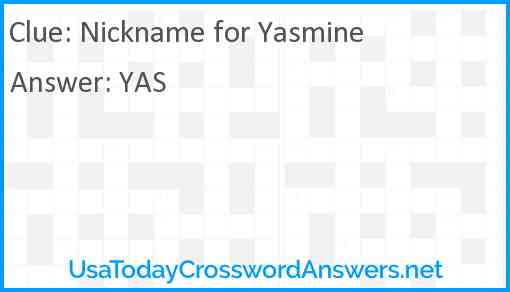Nickname for Yasmine Answer