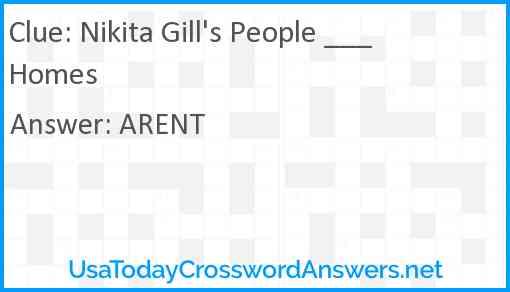 Nikita Gill's People ___ Homes Answer