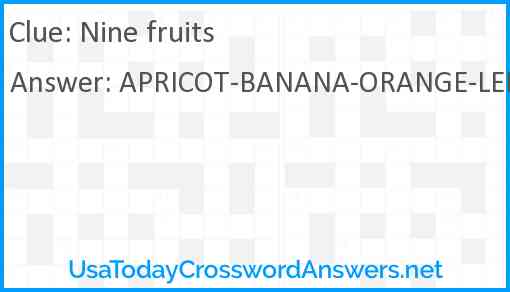 Nine fruits Answer