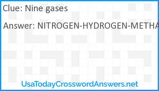 Nine gases Answer