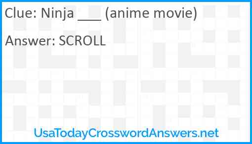 Ninja ___ (anime movie) Answer