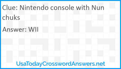 Nintendo console with Nunchuks Answer