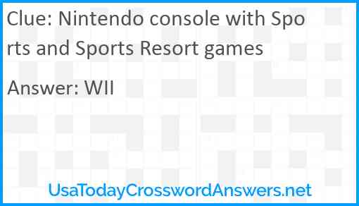 Nintendo console with Sports and Sports Resort games Answer