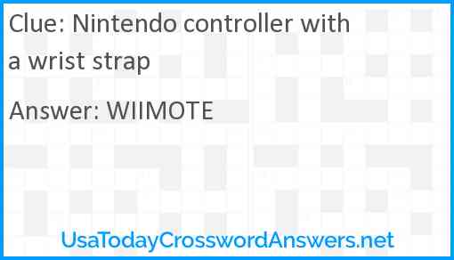 Nintendo controller with a wrist strap Answer