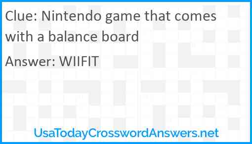 Nintendo game that comes with a balance board Answer
