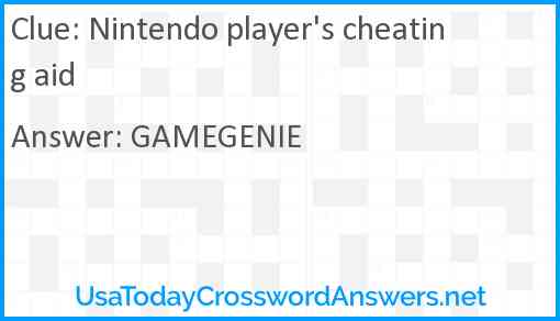 Nintendo player's cheating aid Answer