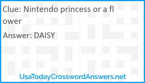 Nintendo princess or a flower Answer