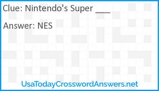Nintendo's Super ___ Answer