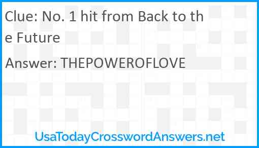 No. 1 hit from Back to the Future Answer