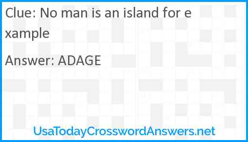 No man is an island for example Answer