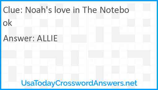 Noah's love in The Notebook Answer