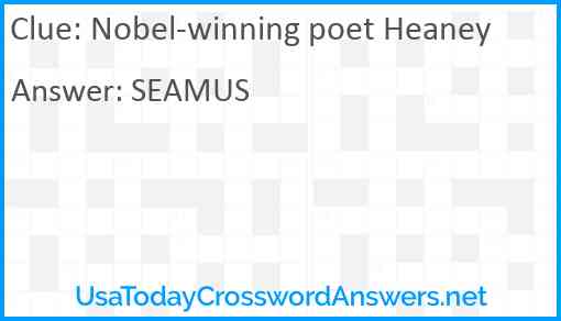 Nobel-winning poet Heaney Answer