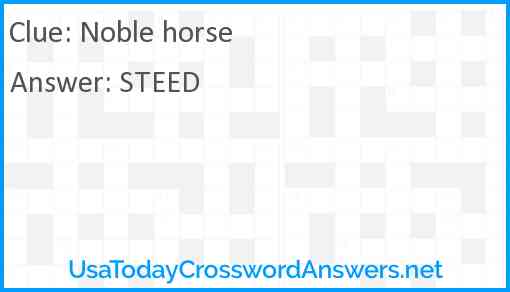 Noble horse Answer