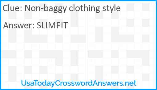 Non-baggy clothing style Answer