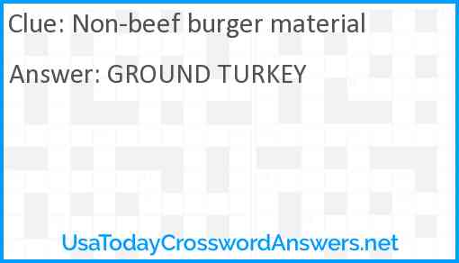 Non-beef burger material Answer