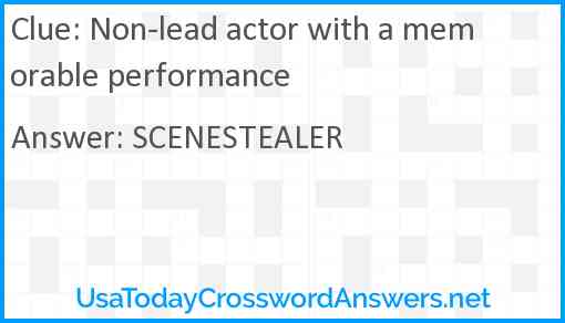 Non-lead actor with a memorable performance Answer