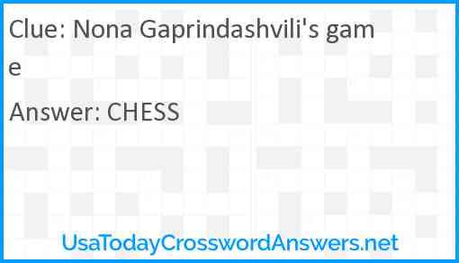 Nona Gaprindashvili's game Answer