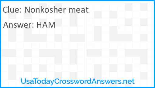 Nonkosher meat Answer