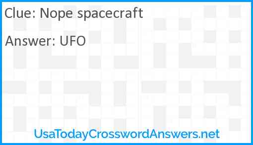 Nope spacecraft Answer