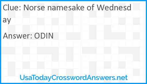 Norse namesake of Wednesday Answer