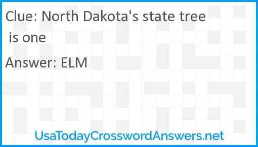 North Dakota's state tree is one Answer
