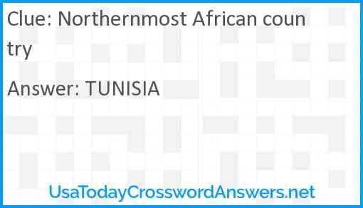 Northernmost African country Answer