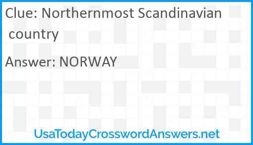 Northernmost Scandinavian country Answer
