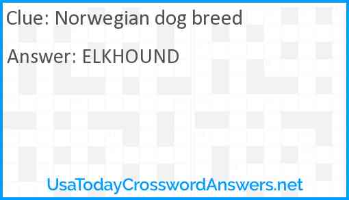 Norwegian dog breed Answer