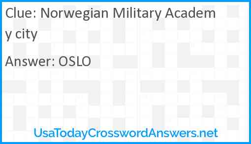 Norwegian Military Academy city Answer
