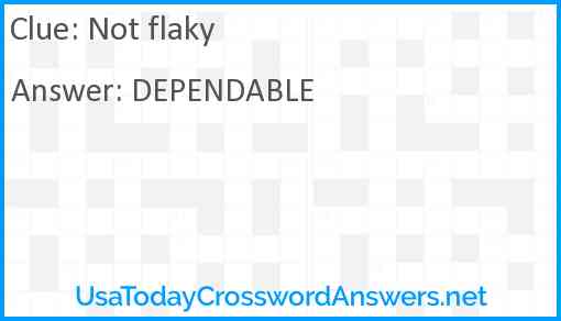 Not flaky Answer