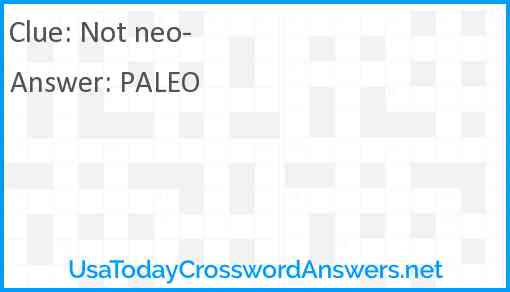 Not neo- Answer