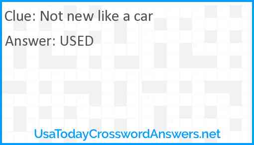Not new like a car Answer