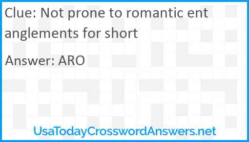 Not prone to romantic entanglements for short Answer