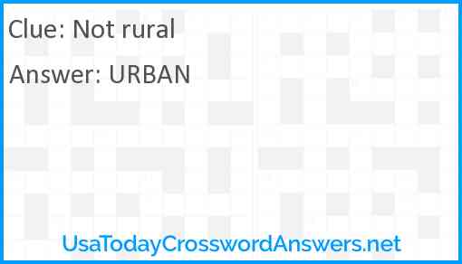 Not rural Answer