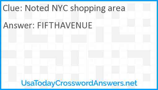 Noted NYC shopping area Answer