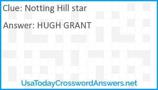 Notting Hill star Answer