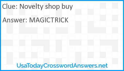 Novelty shop buy Answer