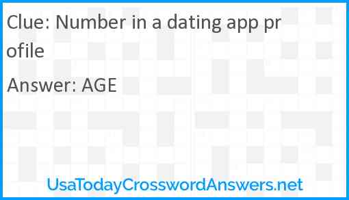 Number in a dating app profile Answer
